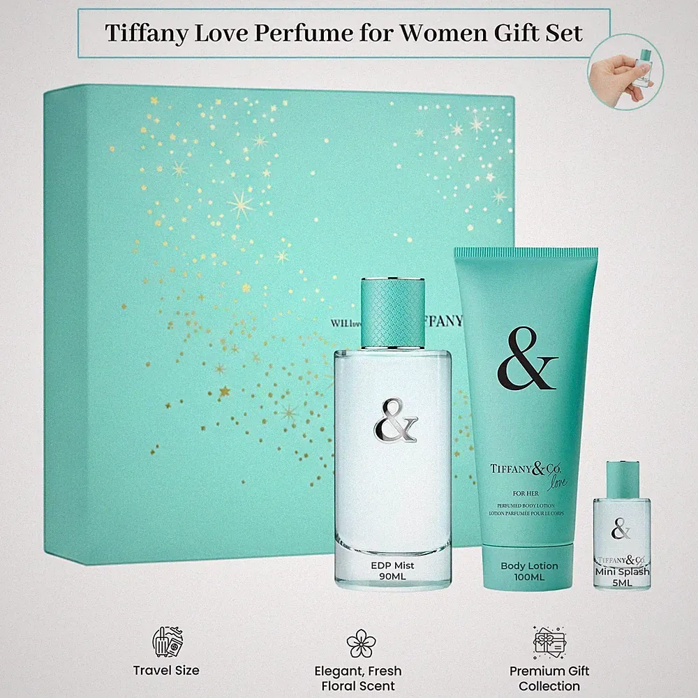 Tiffany & Co. Love Perfume Gift Set for Women 3oz EDP Spray, 0.17oz EDP...